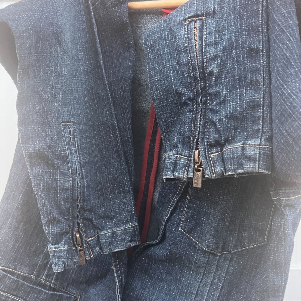 Star Jeans Denim Jacket Women's Blue Rory Gilmore Blazer Y2K Button Pockets M - Picture 4 of 8